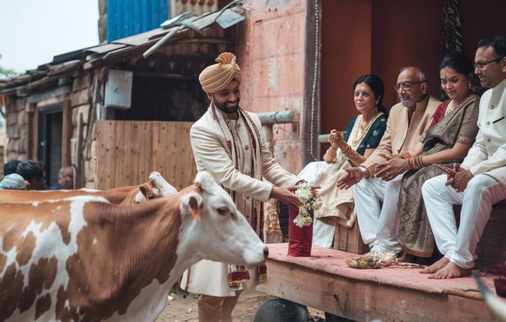 Arsha Vivah is an extraordinary form of marriage in Hindu traditions. In this kind of marriage, the groom marries the bride after giving her family a pair of cows or a bull. - types of marriages