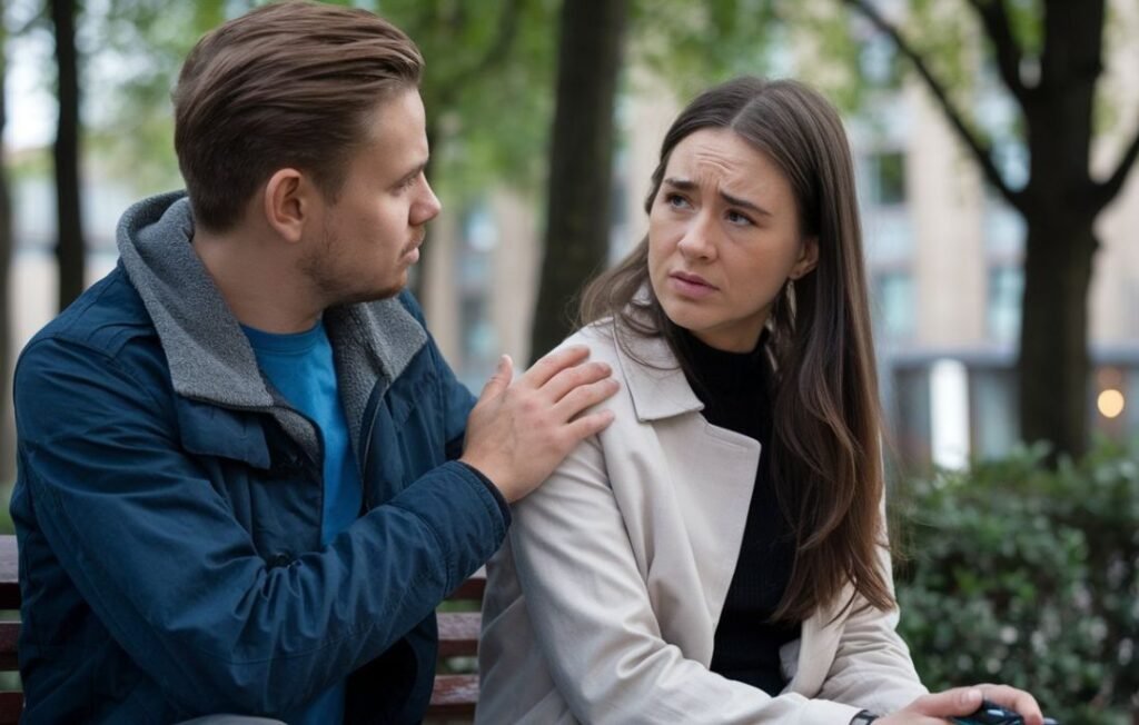 A couple communicating each other