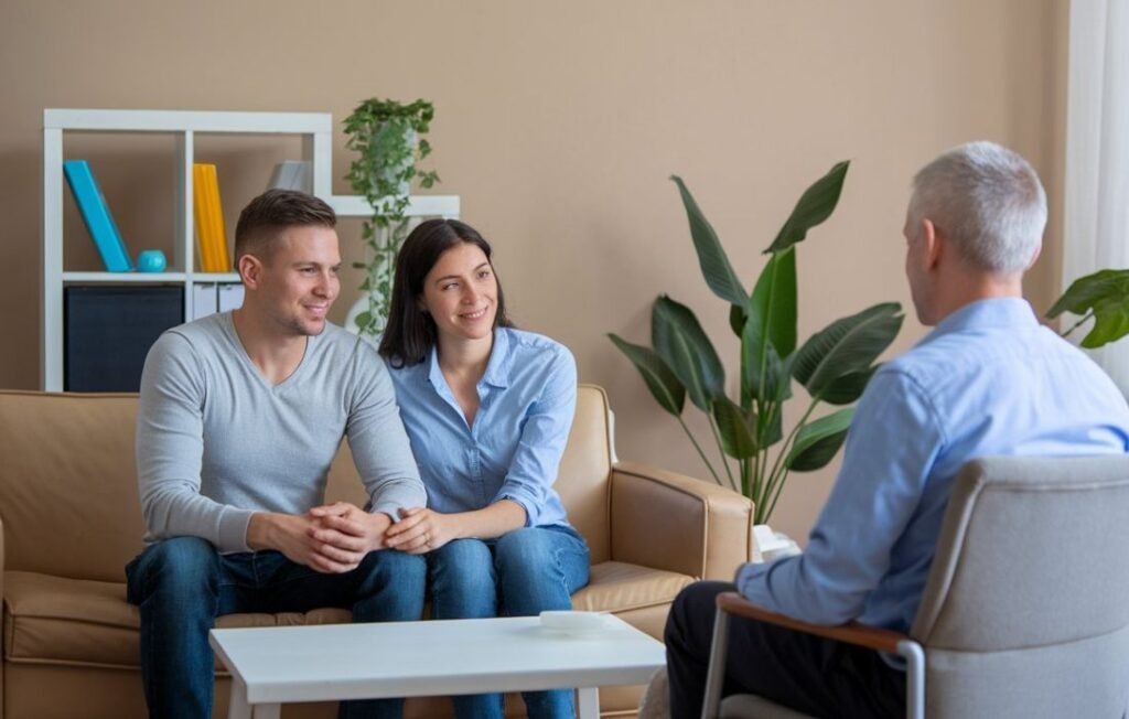 A therapist helps you both speak with each other without fighting. Therapy helps you understand your partner's feelings, and behavior.